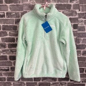 NWT Columbia Fire Side II Sherpa Half Zip mint green jacket